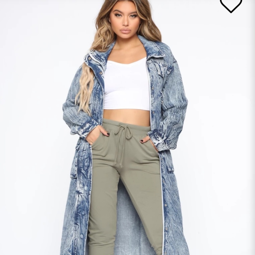 Nwt fashion nova denim trench coat